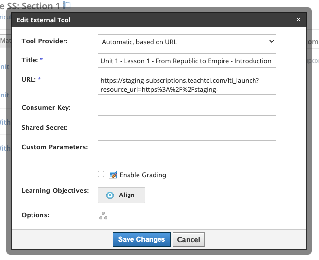 Set up TCI's Schoology Integration