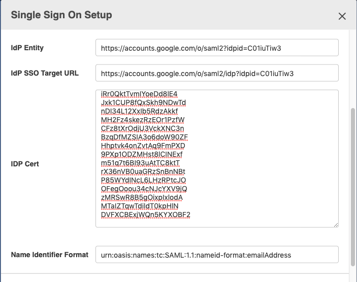 Set up SAML Single Sign-On