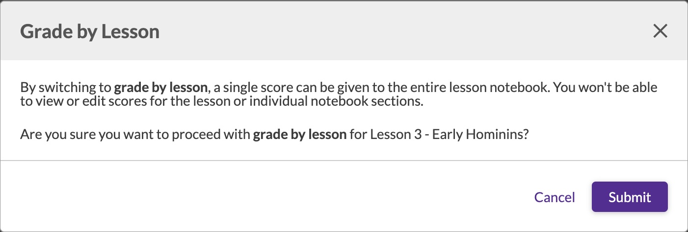 Grade Notebook Assignments
